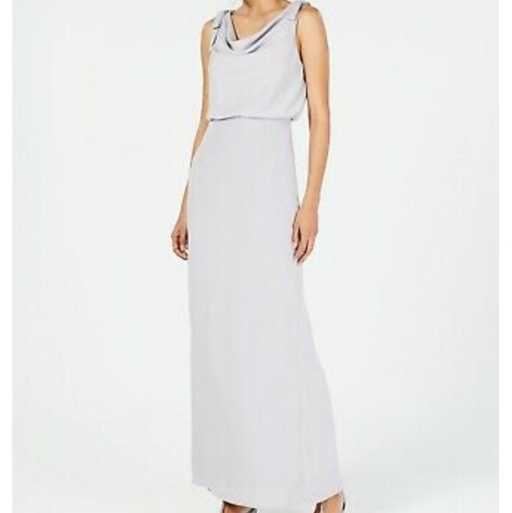 Adrianna Papell Blouson Cowlneck Gown